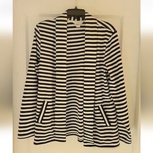 Christopher & Banks Black&White Size Large Striped Jacket 